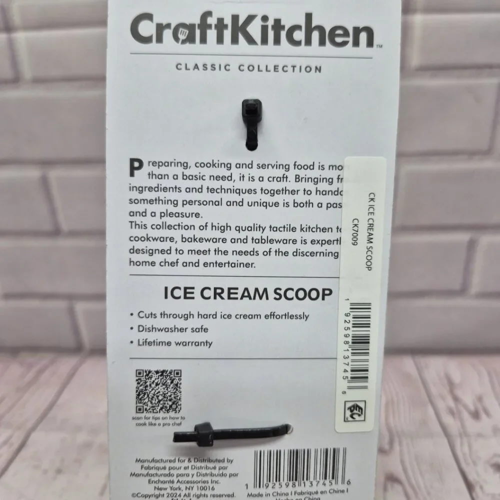 Solid Shank Stainless Ice Cream Scoop Craft Kitchen Classic Collection